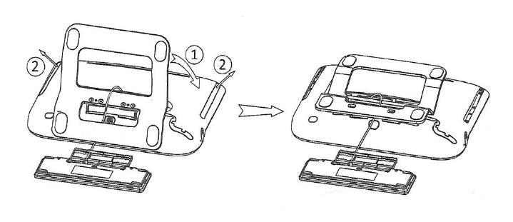 1. Fix the support with the phone by 1 screw (P/N: 1AD100020003). 2. Connect cables through the hole on support left side or right side. 1. Hang the assembled phone with support on the wall.