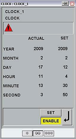 Section I Faceplates I 4.2.8 CLOCK Setting/ reading the clock and date Display Faceplate header Name, short text.