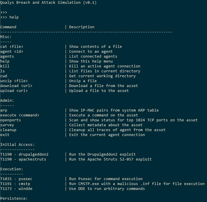 Breach & Attack Simulation Command-line interface to adversary agents