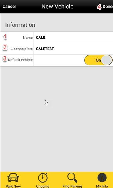 Name of license plate to save within the WayToPark app. 2.