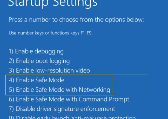 Now, after reboot, you can choose Safe Mode or choose Safe Mode with Networking if you still need to download an anti virus.