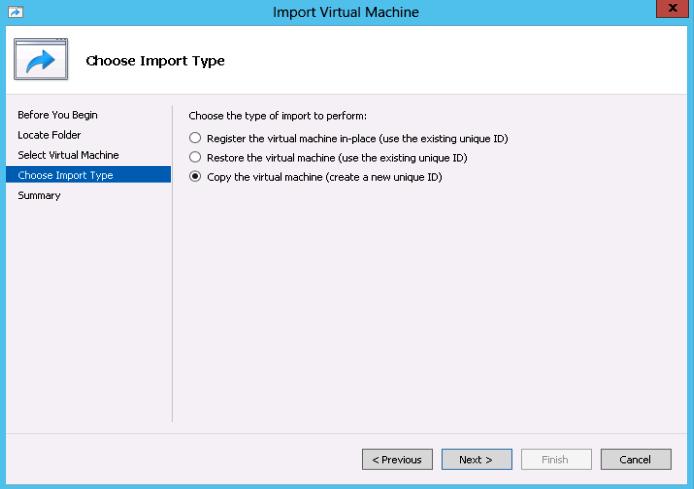 6. Select Copy the virtual machine and click Next.