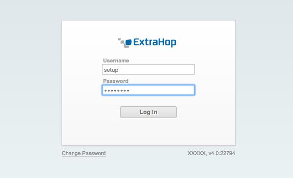 3. On the login screen, enter the default user name and password: Username: setup