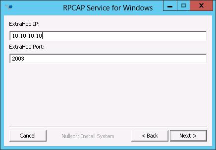 Go to https://<extrahop_ip>/admin/capture/rpcapd/windows/ to download the RPCAP Service for Windows installer file. 2.