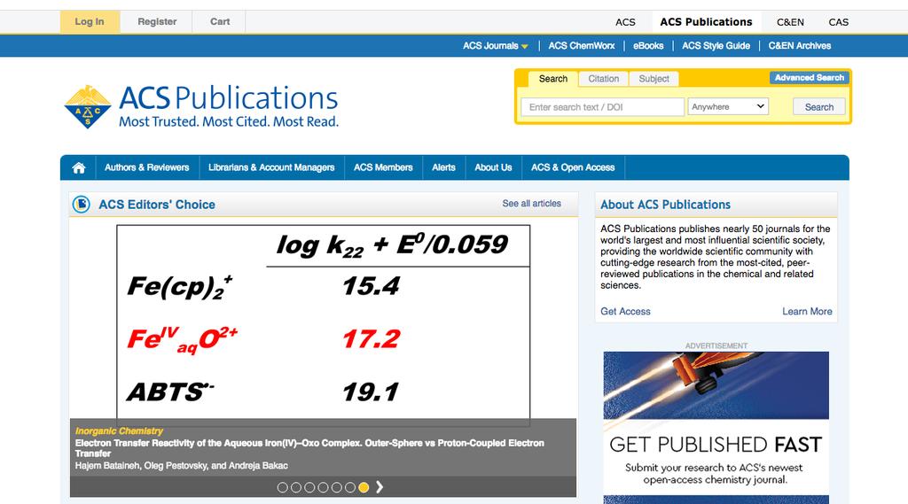 pubs.acs.org INTRODUCTION TO THE ACS PUBLICATIONS PLATFORM Delivering more than 1 million research articles from a global community of scientists.