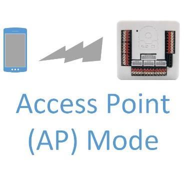Wi-Fi Access Point (AP) Mode The EZ-B v4 becomes a Wi-Fi Server which allows your device to connect to it. This is the default setting for the EZ-B v4. In this mode, your device (i.e. Computer, ipad, iphone, etc.