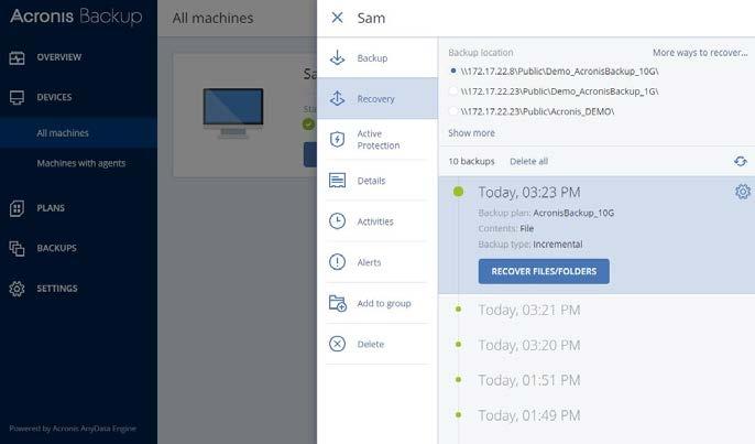 Acronis granular recovery You can select