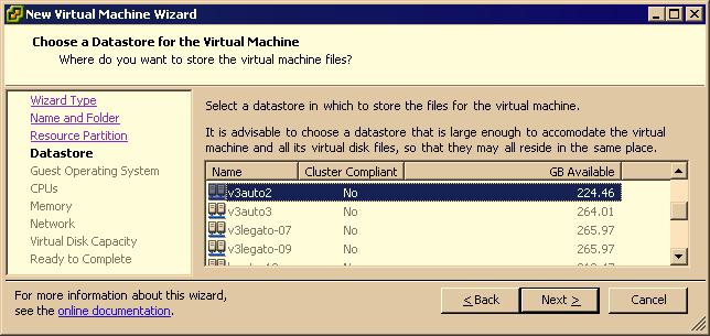 Chapter 8 Creating Virtual Machines You should choose a datastore large enough to hold the virtual machine and all of its virtual disk files.