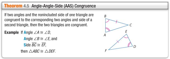 NOTE: Two methods that CANNOT be used are: AAA and SSA Example 4-5-1 Use ASA to Prove Triangles Congruent Think about Example 4-5-1 We used ASA, can it be done