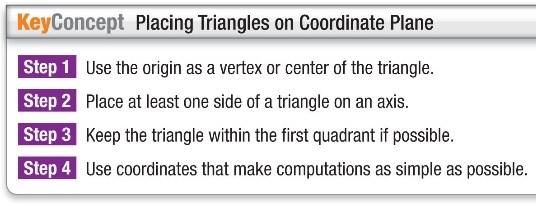 Objectives: 1. Position and label triangles for use in coordinate proofs. 2. Write coordinate proofs. Geometry Coordinate Proof 4.8 WARM-UP: Do the proof on the back page.