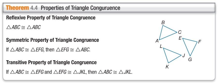 Geometry Congruent Triangles 4.3 Example 4-3-1: Identify Corresponding Congruent Parts Show that the polygons are congruent by identifying all of the congruent corresponding parts.