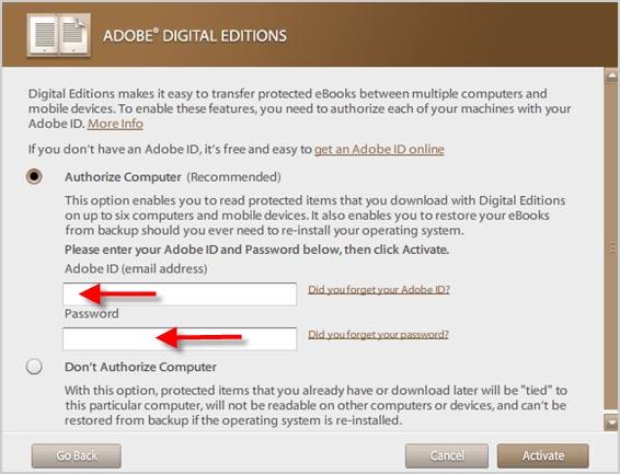 Enter your Adobe ID (email Address) and