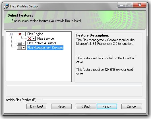 7. The installation wizard takes you to the Browse to License File page if you selected Flex Profiles Management Console. Select the license file there and click Next. 8.