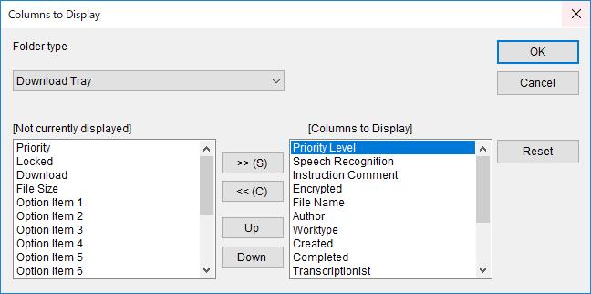 The list of column headers will be displayed as a context menu. 2. Click a column to show or hide it. Procedure B 1. Select [Columns to Display] from the [View] menu.
