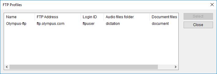3. Click [To]. The FTP Profiles dialog box will appear. 4. Select an FTP profile and click [Select].