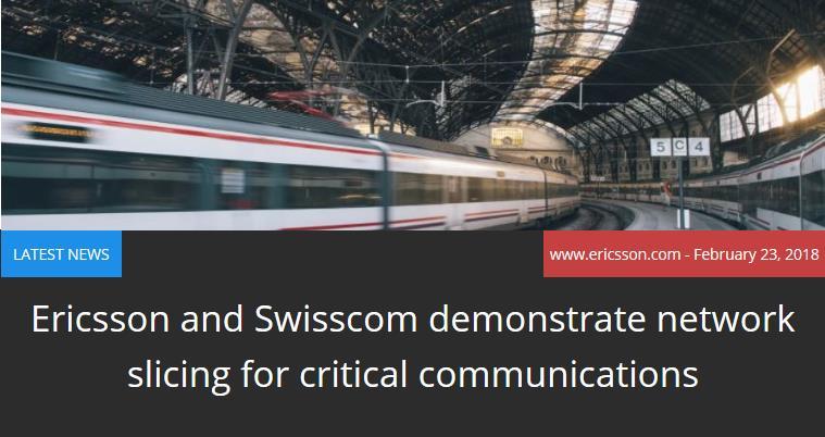 Swisscom 5G Use Case 4 swisscom Swisscom and Ericsson (NASDAQ:ERIC) are closely collaborating on end-to-end network slicing for critical communications in a joint project to deploy and explore new