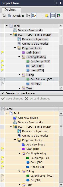 2.4 Working in the server project view You cannot mark and check-in all objects in the local session.
