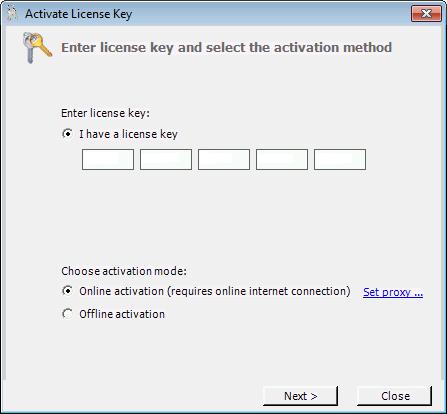 2. Next select the activation method. Most systems can use the Online activation method, as long as the system has internet access.