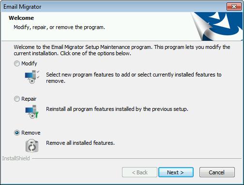 4. Click Yes to confirm uninstallation. The Email Migrator will be uninstalled. 5.