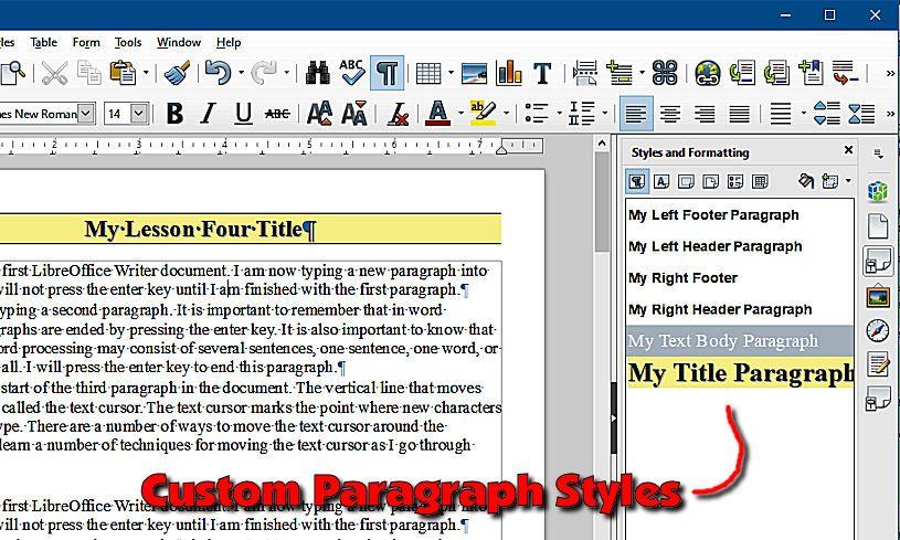 Lesson 4 Page Styles In the Inherit from text box of the Paragraph Style dialog box, use the small arrow on the right side of the text box and select None.