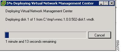 Chapter 2 Quick Start Guide for the Cisco Virtual Security Gateway and the Cisco Virtual Network Management Task 2 On the Cisco VNMC, Setting Up VM-Mgr for vcenter Connectivity Figure 2-11 Deploying