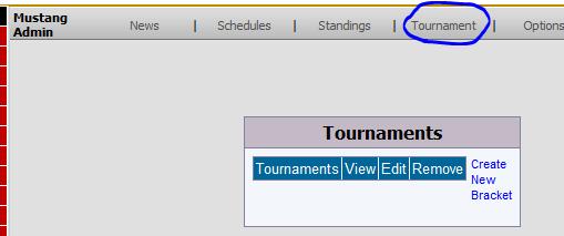 Playoffs If your league/division has playoffs, you will create the tournament brackets at the end of the season. 1. Logon to the website 4.