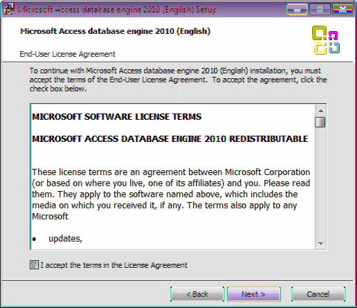 accept the terms in the License Agreement], and click