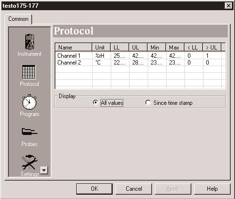 7. Programming Instrument You can read general information on the data logger in the Instrument window.
