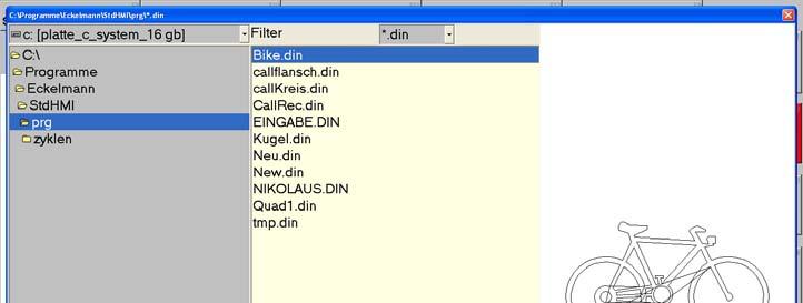 6.16.1 Filter *.din This filter appears in addition to the files [*.DIN].
