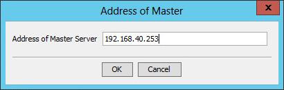 Figure 7 Executing the installation file The Address of Master page opens, as