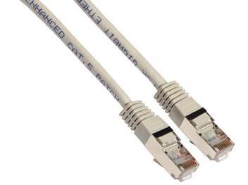 96 Ethernet Cables Patch cable, Cat. 5e / Cat. 6 / Cat 7, grey With cable boot and strain relief Double screened Patch cable, Cat. 5e / Cat. 6 / Cat. 7 Order numbers: Cat. 5e; 1 meter 900-9000-01 Cat.