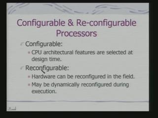 (Refer Slide Time: 44:14) Let us take an example of these configurable and reconfigurable processors. Because, this exactly the point we have discussed earlier also.