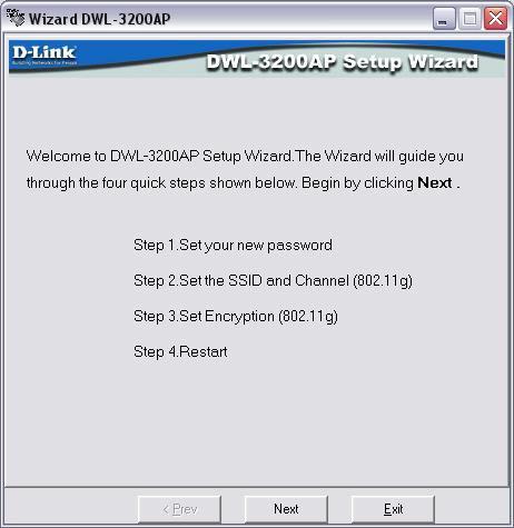 Using the AP Manager Setup Wizard This button will launch the Setup