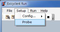 4) Go to Setup > Probe from the top menu.