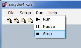 37) Go to Run > Stop to stop Exicycler 96 Fast or click Stop button. 38) Go to Run > Pause to pause Exicycler 96 Fast or click Pause button.