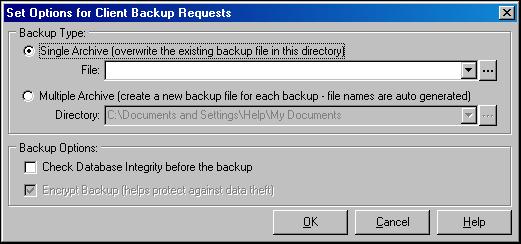 Preliminary Settings 7 Client-requested options Default backup options are set in the AllTrak DataServer. This procedure allows you to modify the default settings based on your company policy. 1.
