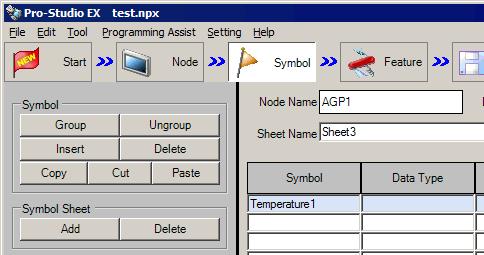 Registering Symbols on a Symbol Sheet 3 Enter "Temperature