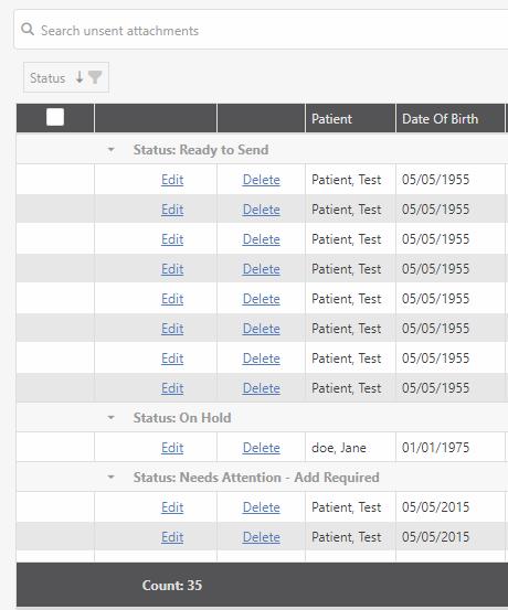 Filter Filter the attachment list by any columns displayed data by selecting the filter icon on the desired column.