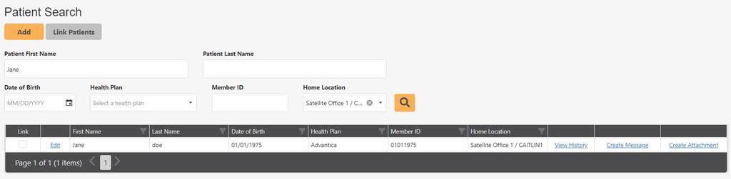 Patients Patient Search allows you to manage your patients through a variety of options, including: 1. Searching, viewing and editing existing patients. 2.
