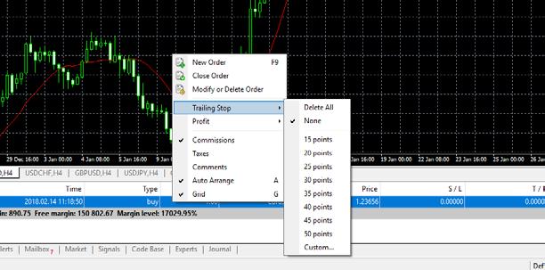 Example: 20 pips (MT4 uses points rather than pips 1 pip = 10 points) see below: No Stop Loss order will be placed until the open position is in profit of at least 20 pips.