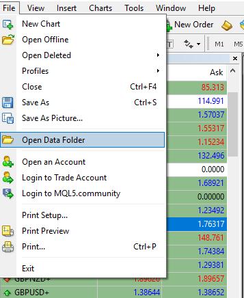 Expert Advisors (EAs). Select the MQL4 Folder to find folders for EAs and Indicators.