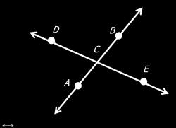 EX 2. Using the diagram name the following: a. Six segments b. The rays in the figure c. Opposite rays that contain the point C d.