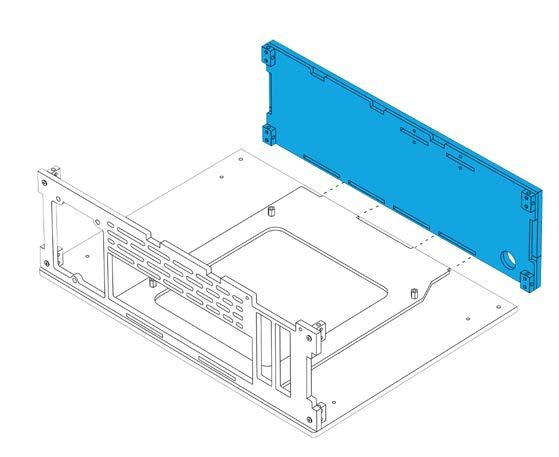 TFX LAYOUT - PANEL ASSEMBLY Attach 4x M3 Rectangle Corners to the Rear