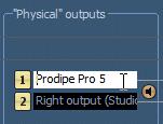"Physical" outputs: For each connected audio interface, you can rename outputs and thus customize the display of the names of channels in your audio software.