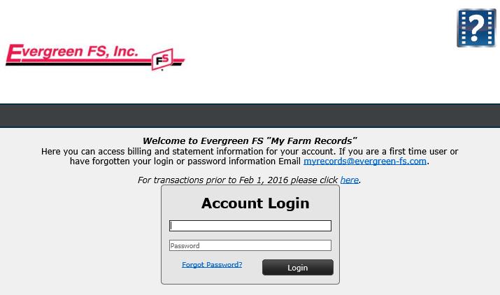 How to Use My Farm Records After you registered for access and received an email confirmation that your online account is ready to use, visit www.evergreen-fs.com.