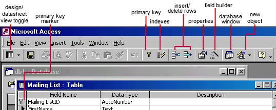 Figure 14.3 14.3.2 Datasheet View The datasheet view allows you to enter data into the database. 14.4 Tables Tables are grids that store information in a database similar to the way an Excel worksheet stores information in a workbook.