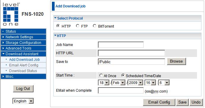 Download Assistant This function allows you to download files from the Internet without using a computer.