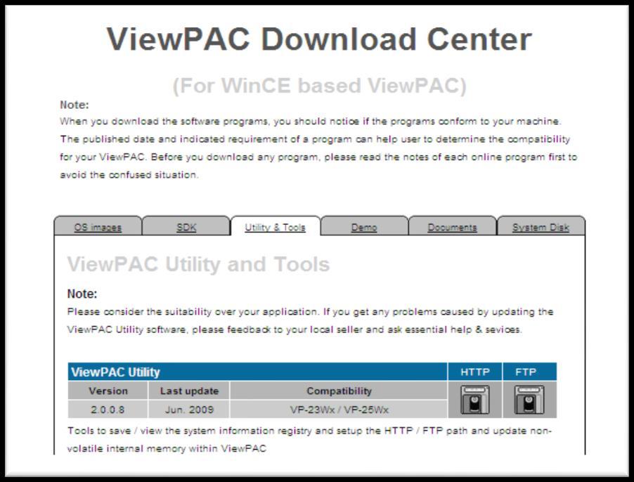 8. ViewPAC Download Center This chapter introduces the ViewPAC-2000 Download Center. Visit the ViewPAC Download Center: http://www.icpdas.com/products/pac/viewpac/download/viewpac/download_os_ima ges.