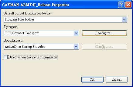 Step 6: On the Options dialog, select PAC 270 from the Show devices platform list, and then click the Properties button Step 7: