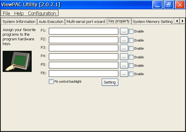 Key Property Tab (for VP-23W1/VP-25W1 only) The Key Property tab provides functions to specify the programmable key to launch any program that you wish. Tips & Warnings The allowed file types are.